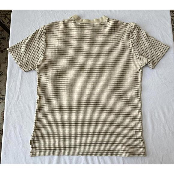 Vintage Guess Jeans Men's Short Sleeve Beige Grid Pattern Shirt Large - Picture 4 of 7